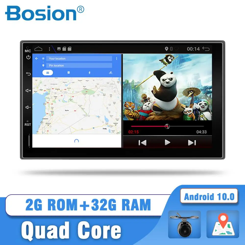 Bosion Android 10 2 Din Car radio Multimedia Video Player Universal auto Stereo GPS For Nissan Hyundai Kia toyota  free MAP CAM