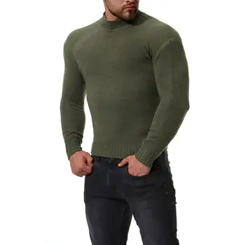 

2020 New Sweater Men'S Solid Color Casual Male Sweater
