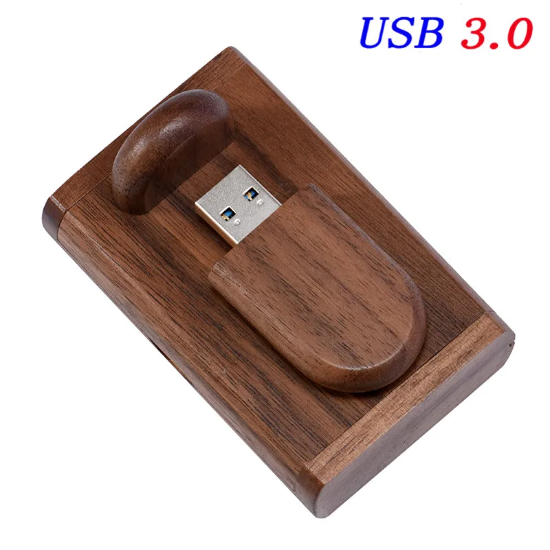 JASTER USB 3,0(более 10 шт. бесплатный логотип) деревянный USB флэш-накопитель карта памяти+ упаковочная коробка Флешка 8 ГБ 16 ГБ 32 ГБ свадебный подарок - Цвет: Walnut wood