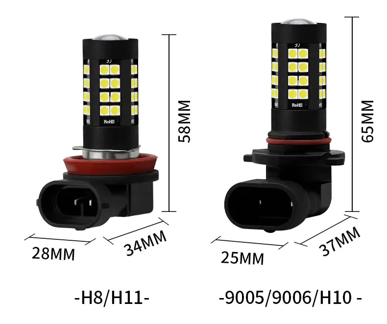 1 шт. H4 H7 H8 H11 H10 9005 9006 12 V-24 V светодиодная универсальная подсветка в машину проектор противотуманная фара дальнего света фары лампы сине-белые красный автомобиль свет