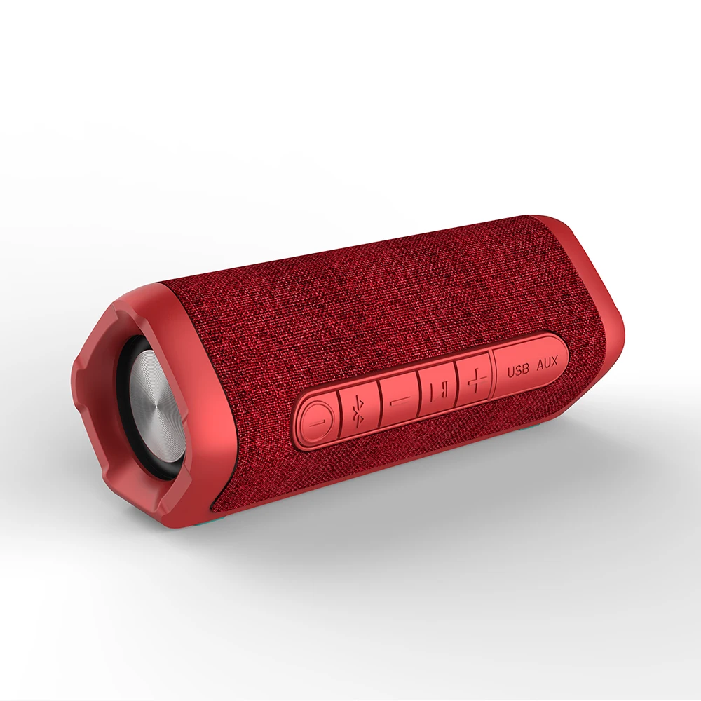 Новая ткань Водонепроницаемый Bluetooth 12 Вт динамик беспроводной портативный супер бас открытый сабвуфер поддержка AUX с батареей 2000 мАч - Цвет: red