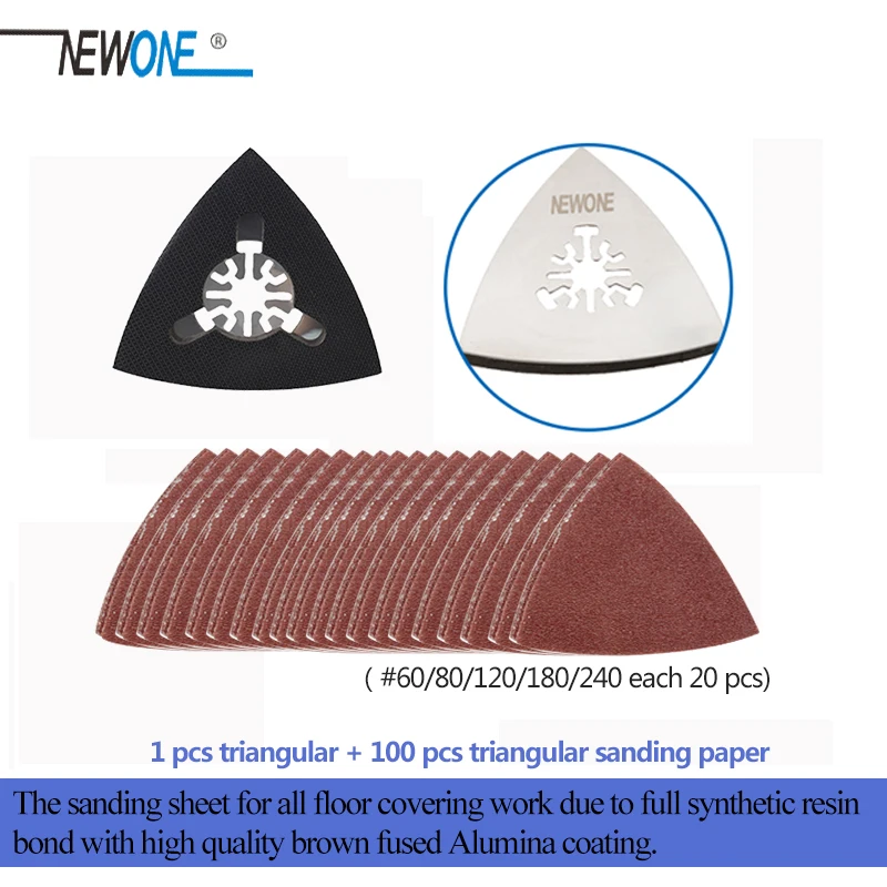 1 pcs triangular + 100 pcs triangular sanding paper