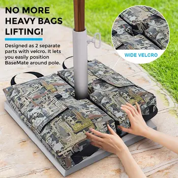 

Garden Beach Square Umbrella Base Weight Bag - Canopy Sand Bag Ergonomic Stand Add Weight For All Outdoor Parasols Or Flagpoles