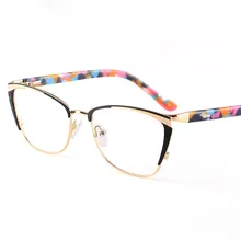 Новые очки в оправе для близоруких очков Женская Полная оправа металлические очки Рамка пластина дужки на пружине очки