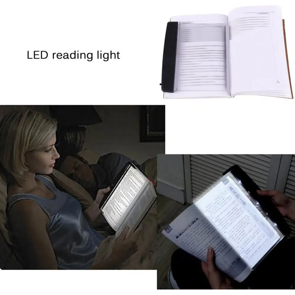 Портативный ультра-тонкий плоский Солнечный водонагреватель для чтения свет для студентов ночного видения Защита аккумулятора для глаз пластиковая книжная лампа