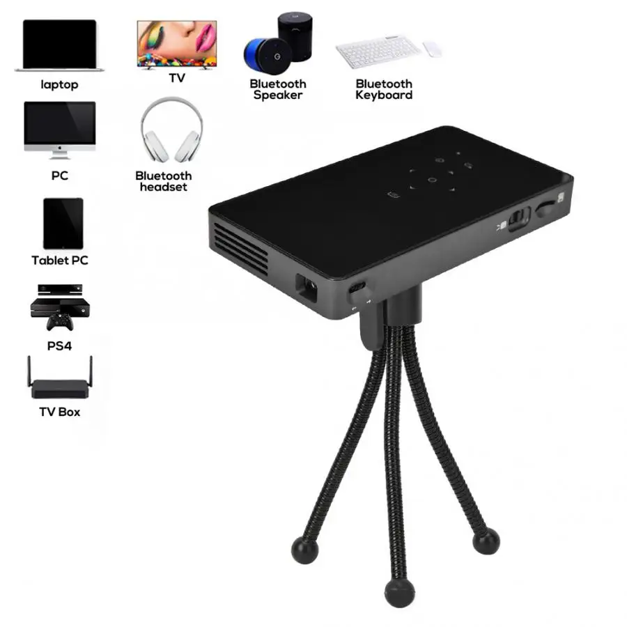 Sinema Sistemi Home LED Projector Theater Sound System Portable Home Office Wireless Quad Core 5G Wifi HD Projector for Android