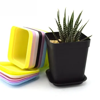 

10pcs /set 7colors Plastic Pots Small Home Decor Trays Plant Pot