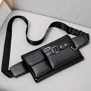 

Men’ s Waist Bag Solid Color Multipurpose Chest Bag Crossbody Bag for Boys Waterproof Large Capacity Crossbody Bag