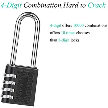 

code lock padlock 2PCS Lengthened hook Number Code Password Combination Padlock cabinet door handle anti-theft lock