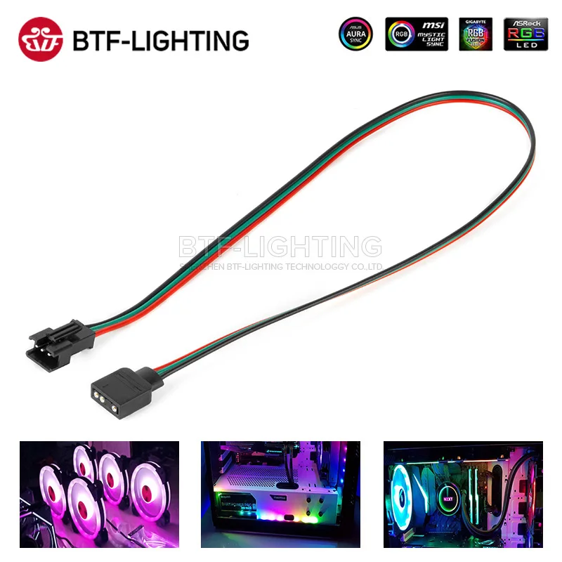 40 см 3pin SM JST разъем для ПК MSI ASUS Aura SYNC AORUS RGB2.0 3 Pin добавить заголовок на материнской