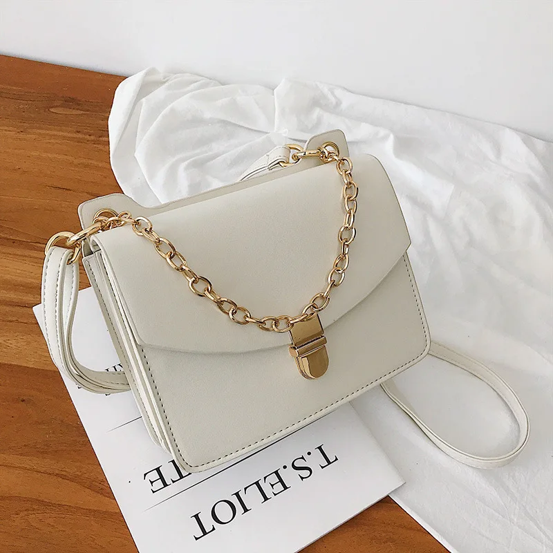 

Double-Sided Dual Purpose Bag Women's 2019 New Style Fashion Korean-style Simple Chain Square Sling Bag Versitile Fashion Should