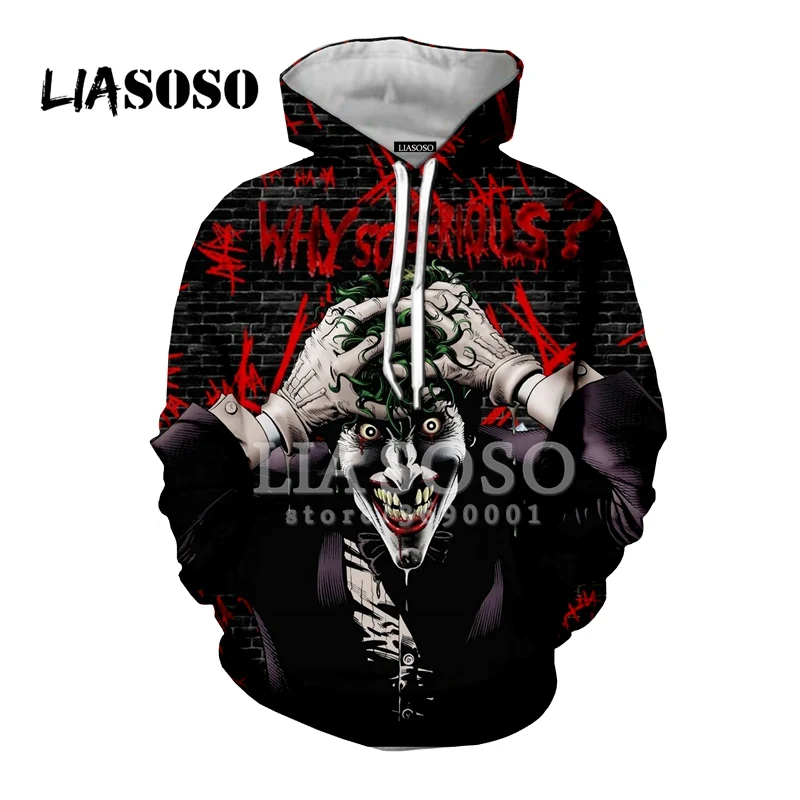 LIASOSO 3D принт для женщин и мужчин Джек Джокер покер Venom Haha толстовки с капюшоном повседневные топы уличная одежда X2695