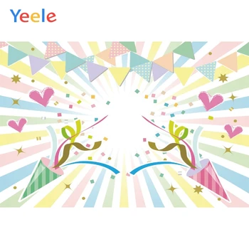 

Yeele Baby Birthday Party Colored Ribbon Customize Photography Backdrops Personalized Photographic Backgrounds For Photo Studio