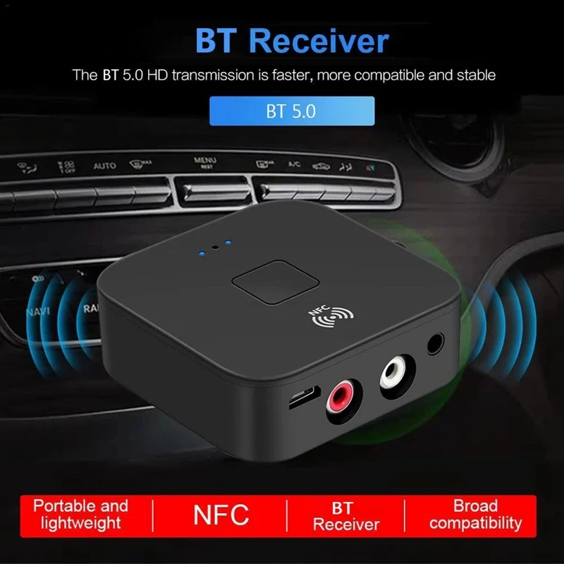 WB11 Bluetooth 5 0 Receiver Wireless o Receiver Adapter APT X NFC CVC6 0 with Microphone AUX Out For Headphones Speaker Car