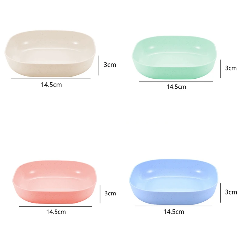Wheat Straw Plate Tray Lunch Dinner Dessert Fruit Spit Bone Dish Home Snack Dim Sum Plate Plastic Kitchen Tableware