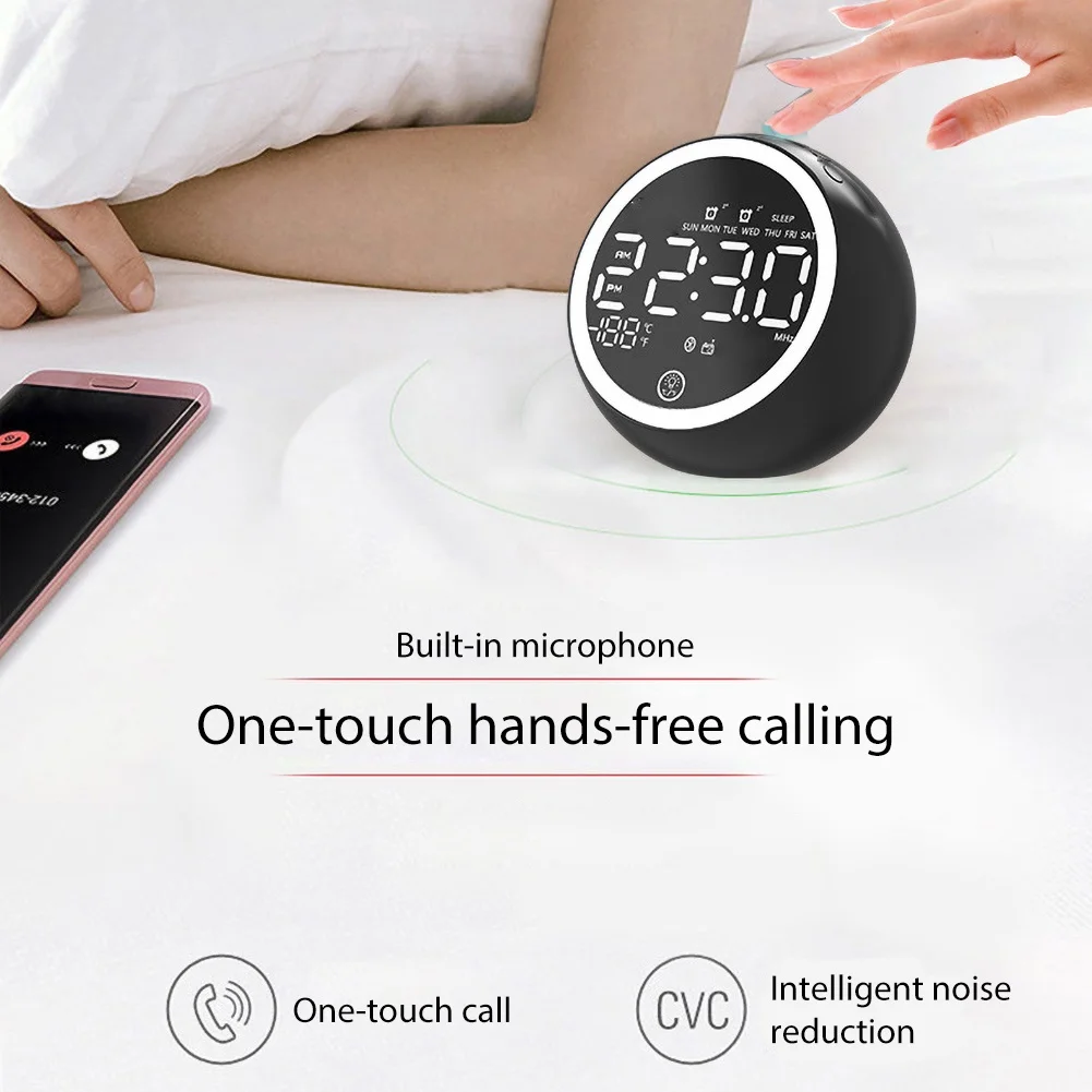 Портативный динамик Bluetooth беспроводной стерео музыкальный динамик Пробуждение светильник Будильник Аналоговый Sunrise Bluetooth динамик цифровой светодиодный