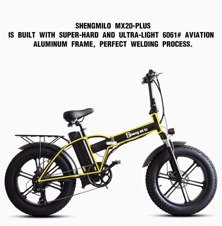 Sheng milo Электрический велосипед ebike 48V500W Электрический горный велосипед электрический складной велосипед 4,0 Толстая шина 48V15AH литиевая батарея