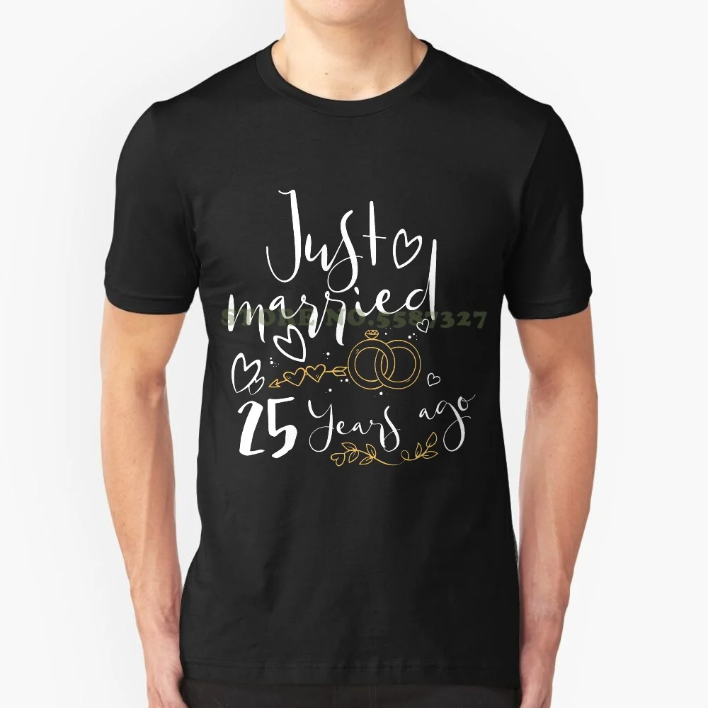 Just Married 25 Years Ago Tshirt T Shirts For Men Women | Мужская одежда