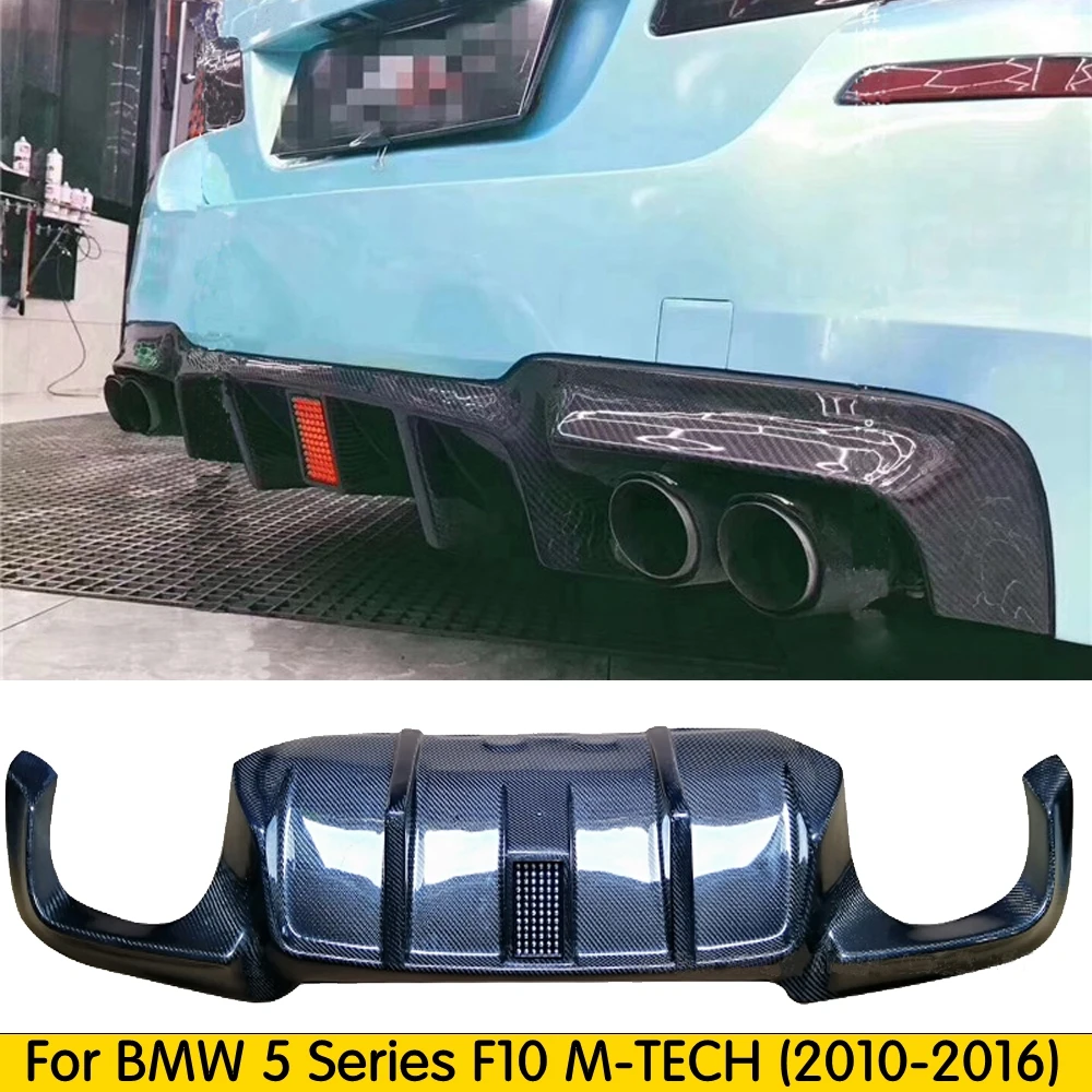 

Carbon Fiber F10 M5 Diffuser Rear Lip Bumper Protector for BMW F10 M5 With LED light 2010-2016