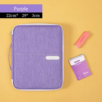 

File Bag Document Organizer Zipper A5 Student Storage Case for Notebooks Pencils Waterproof IPAD Box File Holder Office Supplies