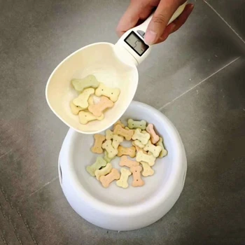 

Portable Measuring Spoon Cup Pet Food Water Scoop Kitchen Scale Spoon Removeable With Led Display Food Scale Dog Feeding