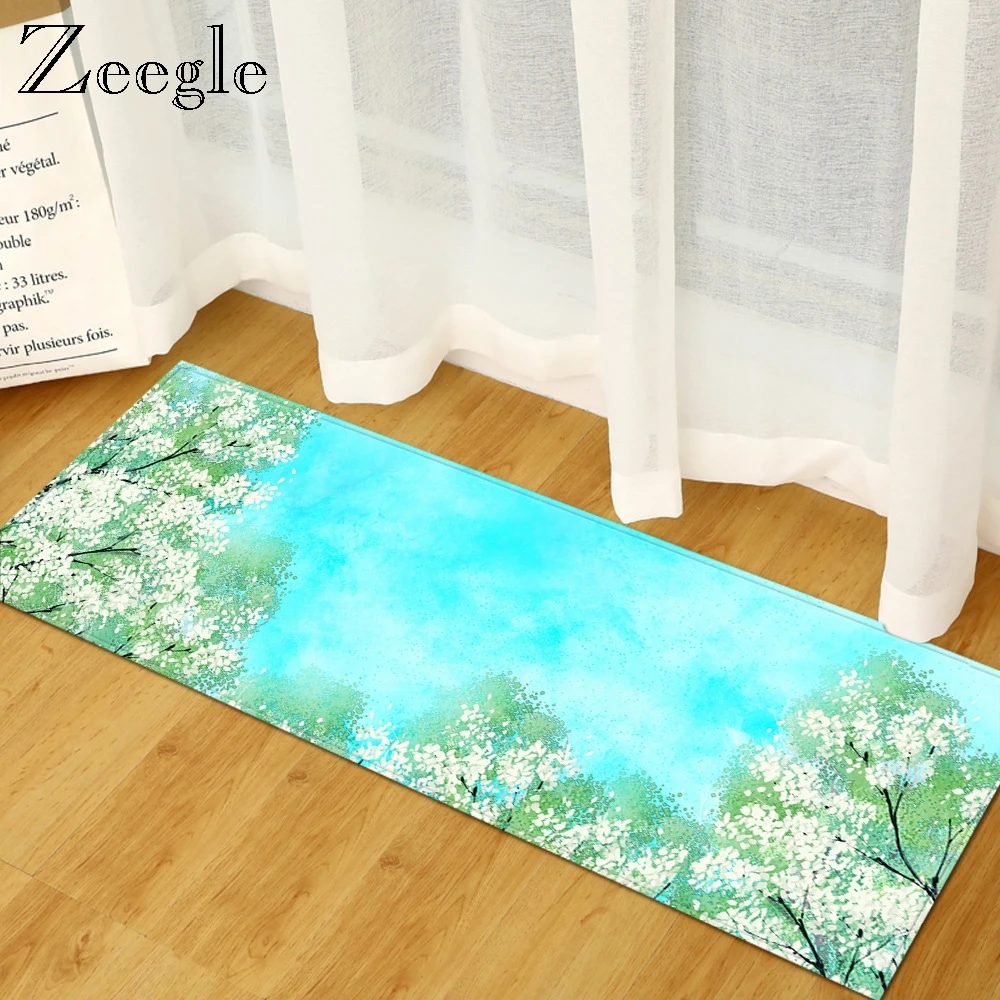 Zeegle Rectangle Kitchen Carpet Modern Rug for Living Room  Home Door Entrance Mat Non-Slip Hallway Carpet Kids Room Foot Rug