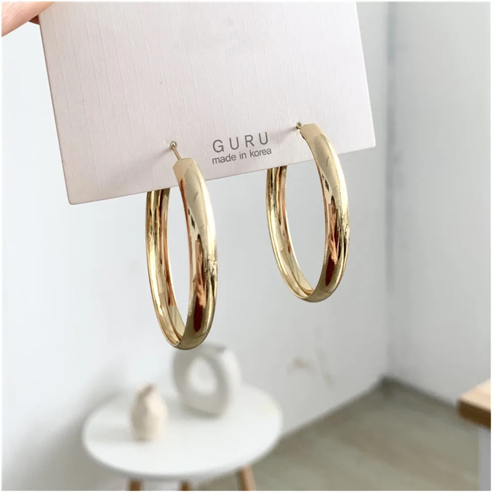 

South Korea Jewelry Earrings Lovers Circle Ear Ring Earrings For Women And Rings Earrings Female Hip Hop Hoop Earrings