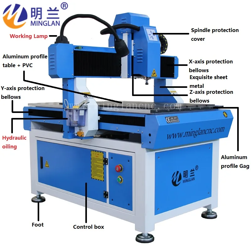 2.2kw CNC Router 6090 Small CNC Milling Machine / Router CNC