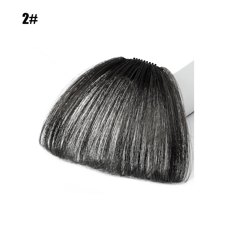 Frange à Clip à Air mince, faux franges lisses naturelles, cheveux synthétiques soignés, accessoires pour filles invisibles, naturels, 4 couleurs