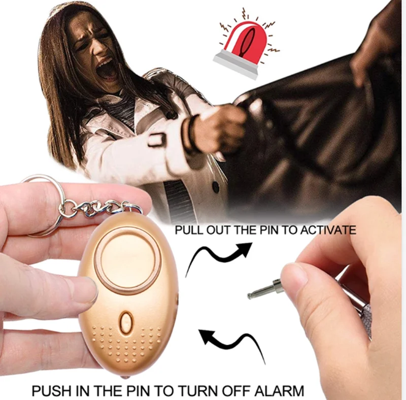 Portable Self Defense Alarm 130DB Personal Security Alarm Keychain With LED Lights Emergency Safety Alarm For Women, Men, Child