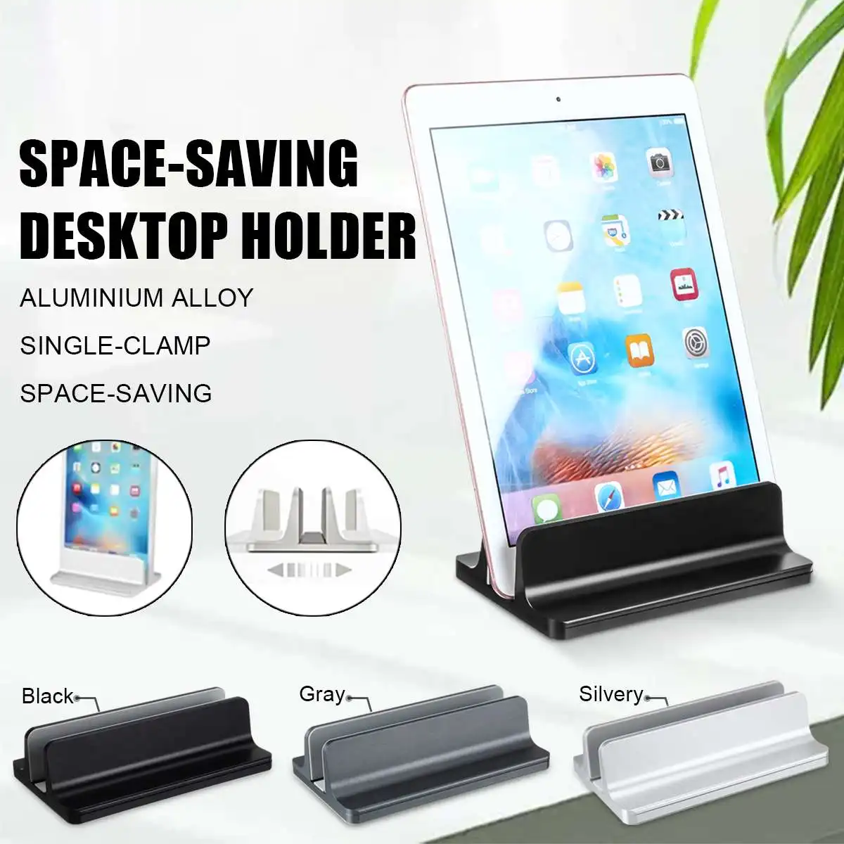 

Space-saving Aluminum Alloy Vertical Laptop Stand for Macbook Mobile Phone Notebook Tablet Stand Holder Adjustable width
