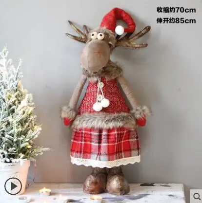 1 шт. рождественские подарки прекрасный творческий Лось снеговик старый человек Телескопическая Настольная кукла елочные украшения - Цвет: 2