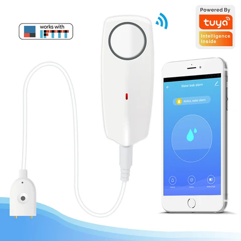 Water Leak Sensor Flood Leakage Level Alarm Detector Overflow Protection Tuya Smart Life App Home House Remote Control