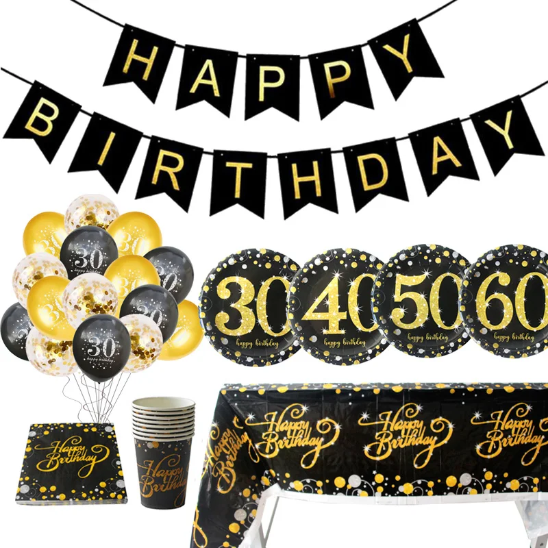 Cheers to 30 Years 30th Birthday Party Decorations Adult Paper Banner Letter Garland 40 50 60 70 Years Party Decoration