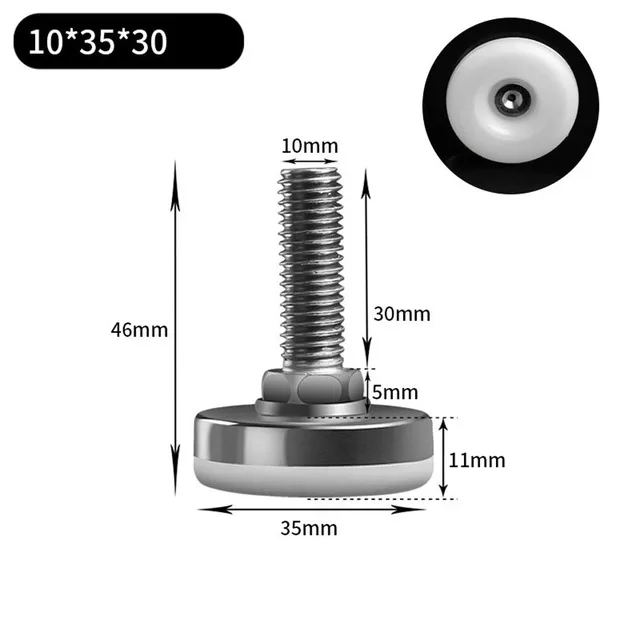 2/4/8Pcs Metal Furniture Legs Anti-slip Base Coffee Table Cabinet Leg Pad M6 M8 M10 Adjustable Leveling Feet Leveler 15mm-40mm 35mm  M10x30mm