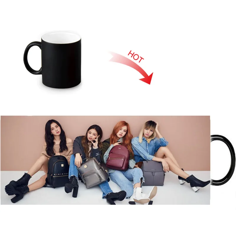 BLACKPINK Керамика Морфинг термокомпрессор для печатания на чашке чувствительный Цвет изменение Morph кружки удивительные питьевой Кофе чашки отличные подарки - Цвет: 6