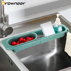Estante telescópico para fregadero, cesta ajustable para fregadero, soporte de almacenamiento para esponja, toallero, cesta de almacenamiento, estante de almacenamiento, accesorios de cocina