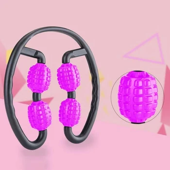 

Hot! 4-Point Leg Clamp Yoga Circles Fitness Hand Arm Been Roller Massage Stick Drum Trigger Point Massage Deep Tissue Massager