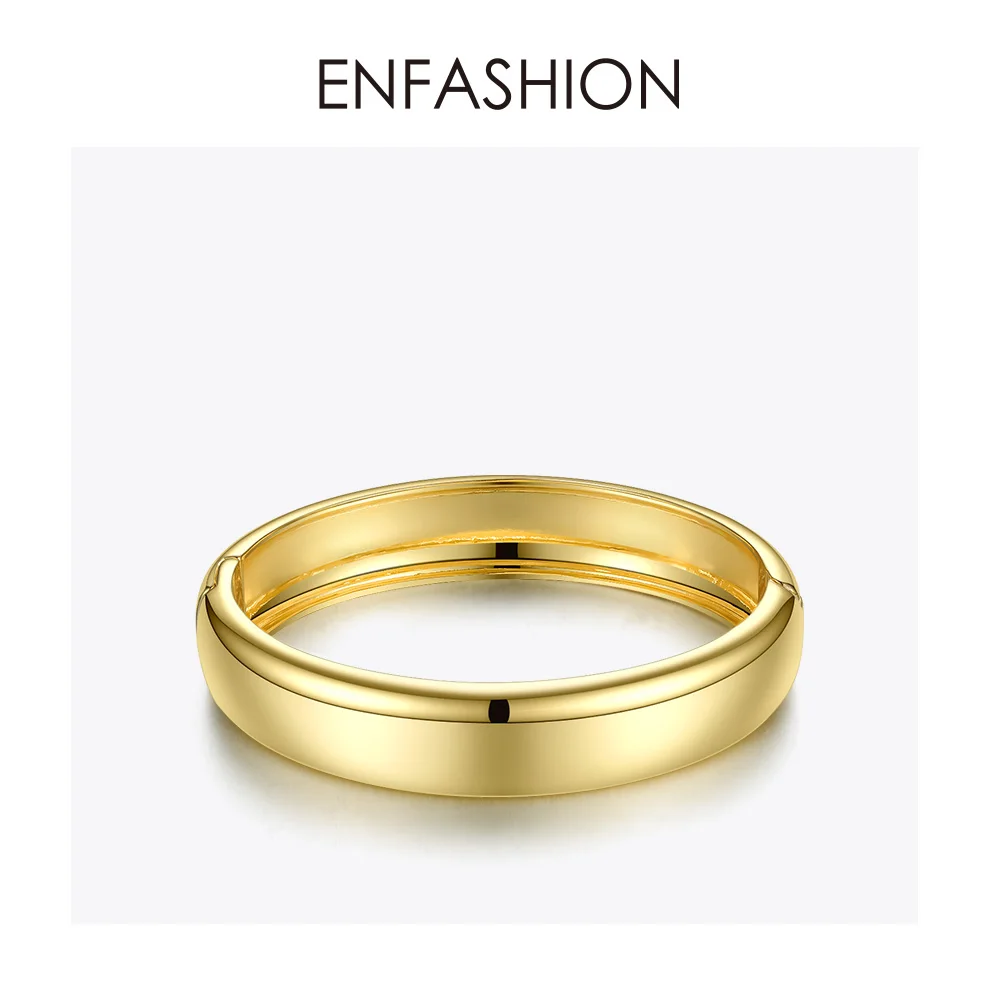 ENFASHION пустые широкие браслеты-манжеты для женщин, аксессуары золотого цвета, простые минималистичные браслеты, модные ювелирные изделия, B192029