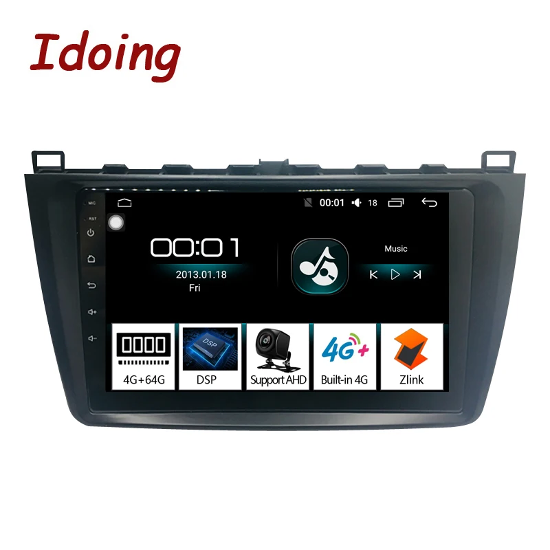Idoing 9 &quotips 2.5D 4G + 64G Автомобильный Радио Мультимедиа Android плеер для Mazda 6 II Ultra Ruiyi 2 2007
