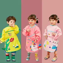 Bavoirs mignons de dessin animé pour bébé, tabliers de manger pour enfants, vêtements de peinture pour enfants, bavoirs imperméables et Anti salissure, vêtements pour bébé de 1 à 12 ans 