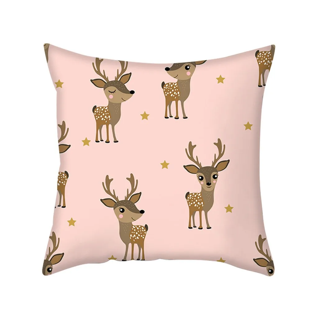 Christmas Decorative Pillowcases Polyester Merry Santa Claus Throw Pillow Case Cover Elk Deer Pillowcase poszewka | Дом и сад