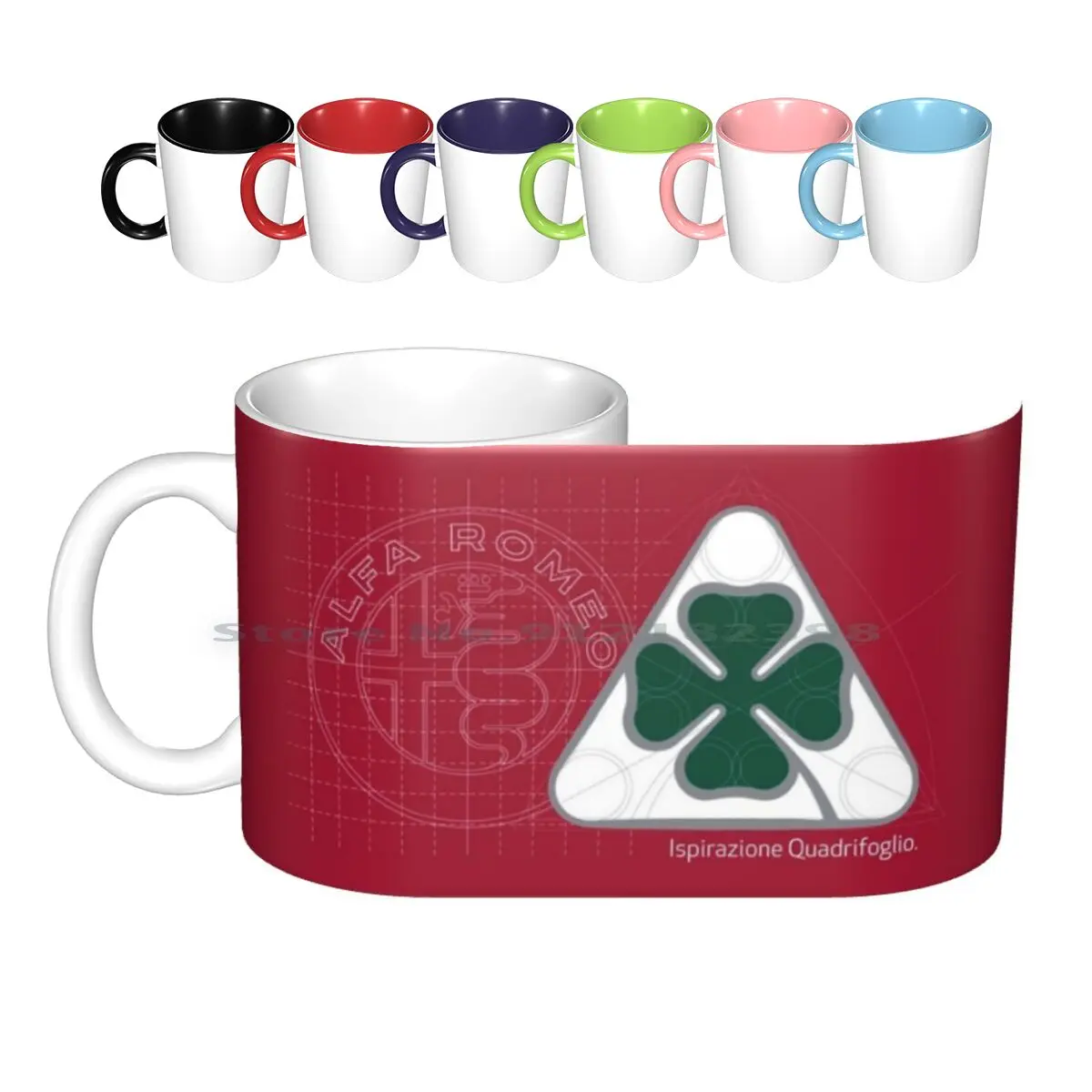 Alfa Romeo Quadrifoglio Ispirazione Tazze In Ceramica Tazze Da Caffè Tazza Da Tè Al Latte Alfa Romeo Alfa Romeo Quadrifoglio Logo Racing
