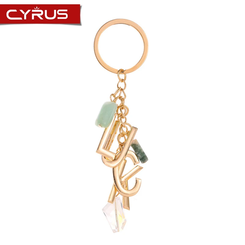 Модный брелок с надписью LUCK Crystal Porte Clef Mignon Stone, брелок для ключей, персональный подарок, вид рюкзака, сумка, подвеска, аксессуары