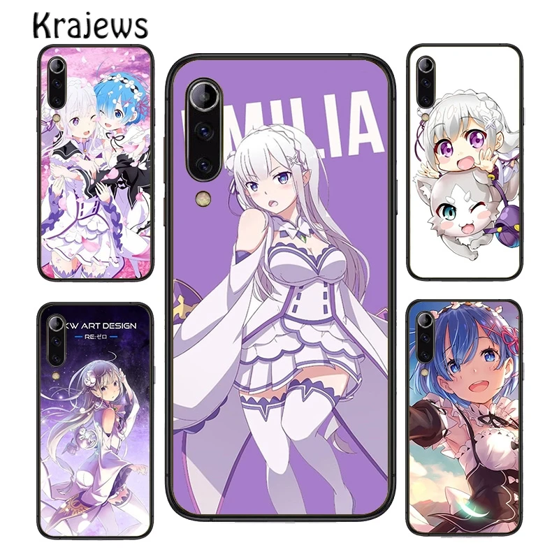 Чехол krajew Re Zero Emilia для телефона Huawei P10 P20 P30 P40 Mate 10 20 30 40 Pro Lite P Smart 2019 2020 Z | Мобильные