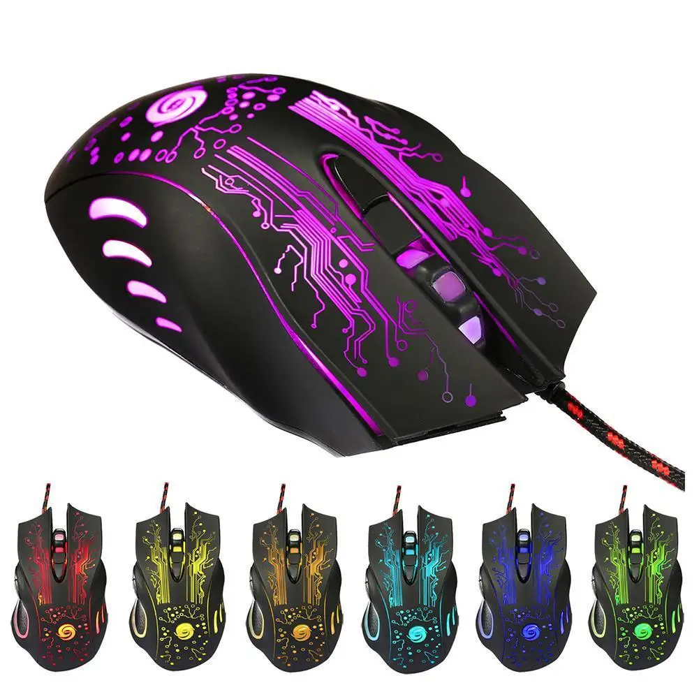 

USB Wired Gaming Mouse Adjustable LED Backlit Professional Gamer Mice Ergonomic Computer Mouse For PC Laptop