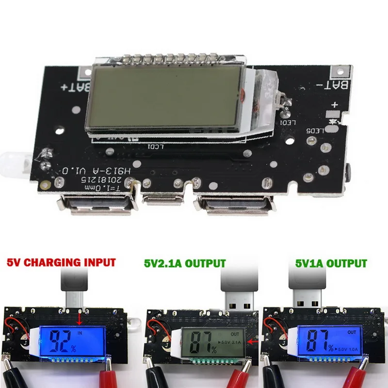Двойной USB 5V 1A 2.1A мобильный Банк питания 18650 литиевая батарея зарядное устройство