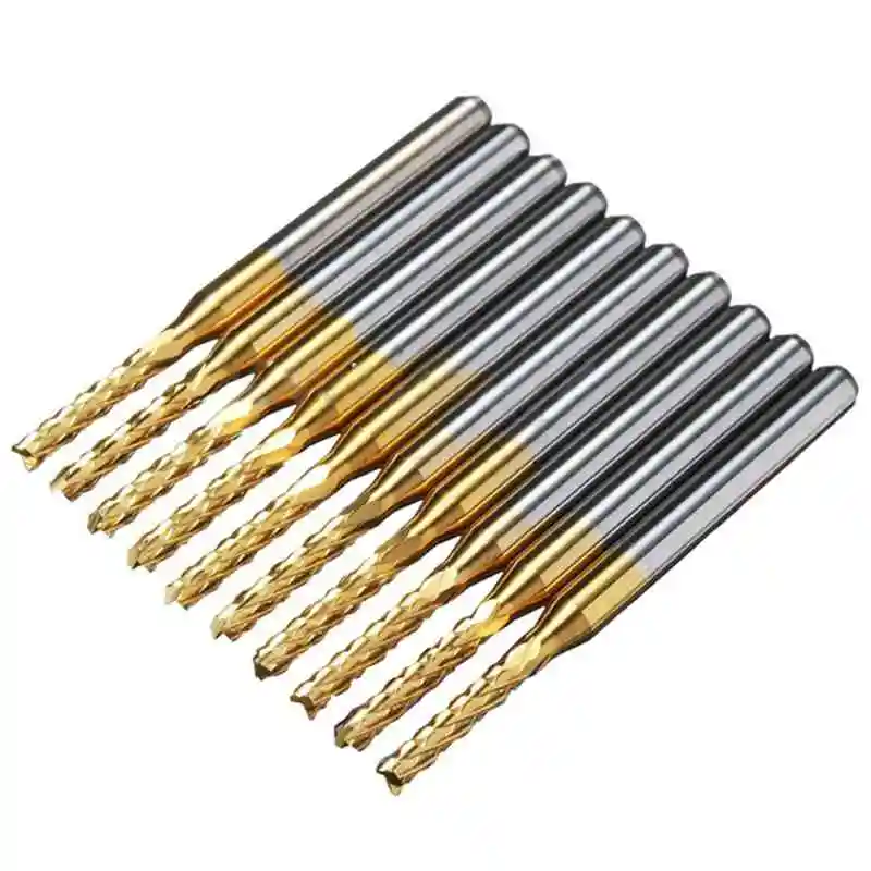 10x 2mm 1/8 Shank Engraving Bit Carbide End Mill Cutter Tool For PCB,SMT Mould 