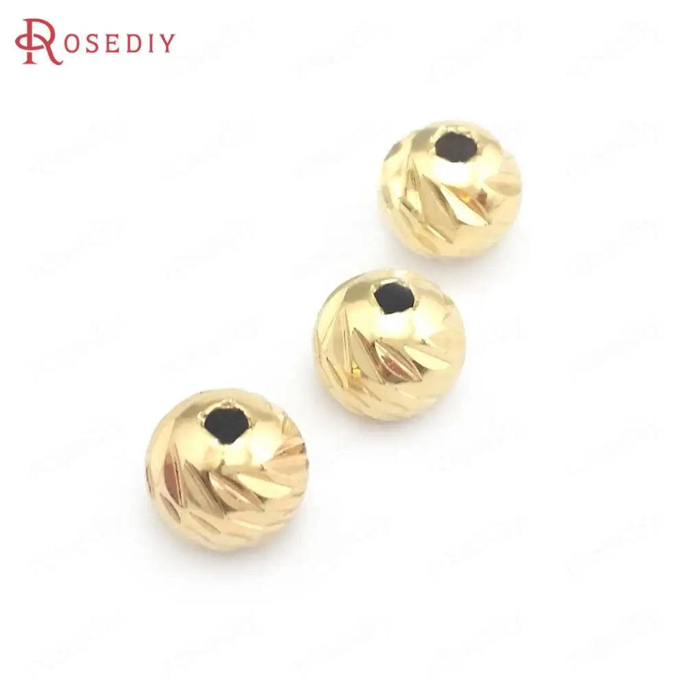 24K Gold Plated Brass Flower Heart Star Rondelle Gold Bead Spacers for  Jewelry Making 18k 4mm - AliExpress