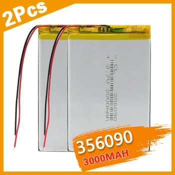 

2Pcs Polymer 356090 Lithium Battery 3.7V 3000mAh Large Capacity Li-Po Rechargeable Battery With PCB For Camera E-book Power Bank